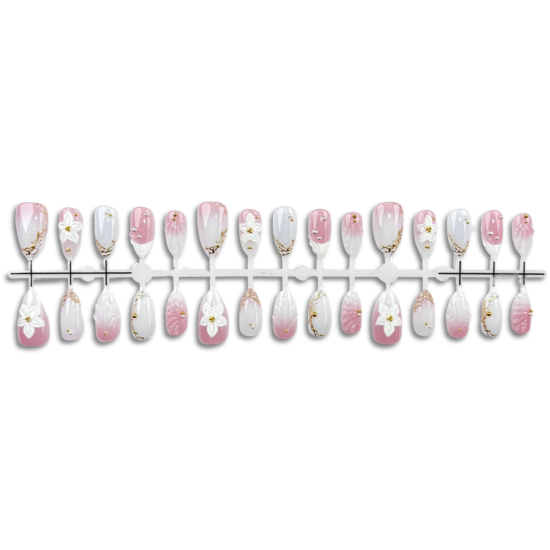 Elegantes dekoratives Press-On-Nageldesign-Set