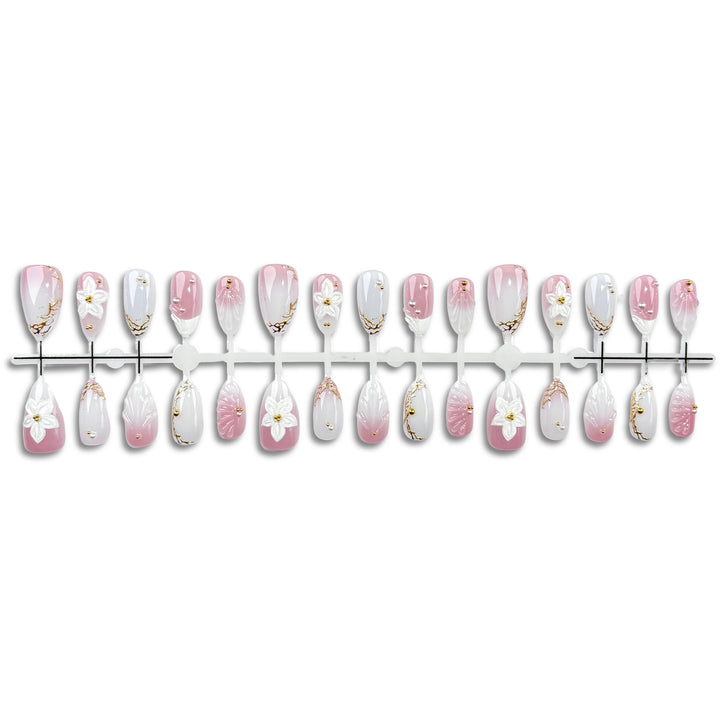 Elegantes dekoratives Press-On-Nageldesign-Set