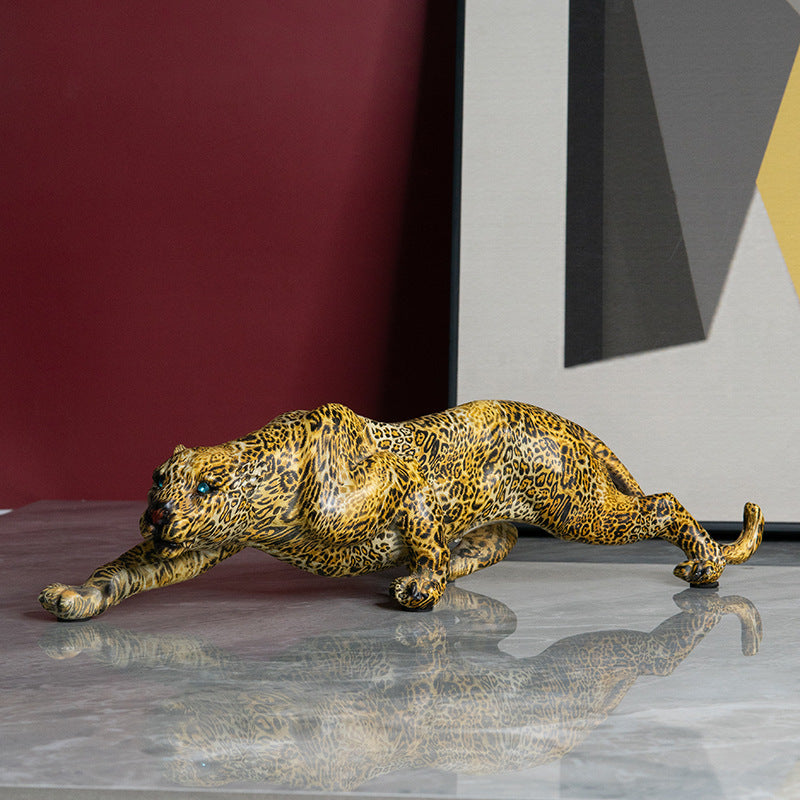 Kunstvolle Panther Skulptur aus Handarbeit Karnz