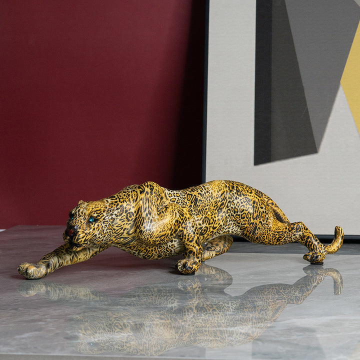 Kunstvolle Panther Skulptur aus Handarbeit Karnz