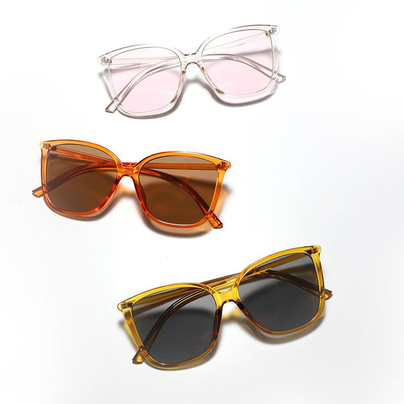Damen Cat-Eye Sonnenbrille mit luxuriösem Transparenzrahmen und UV-Schutz Karnz