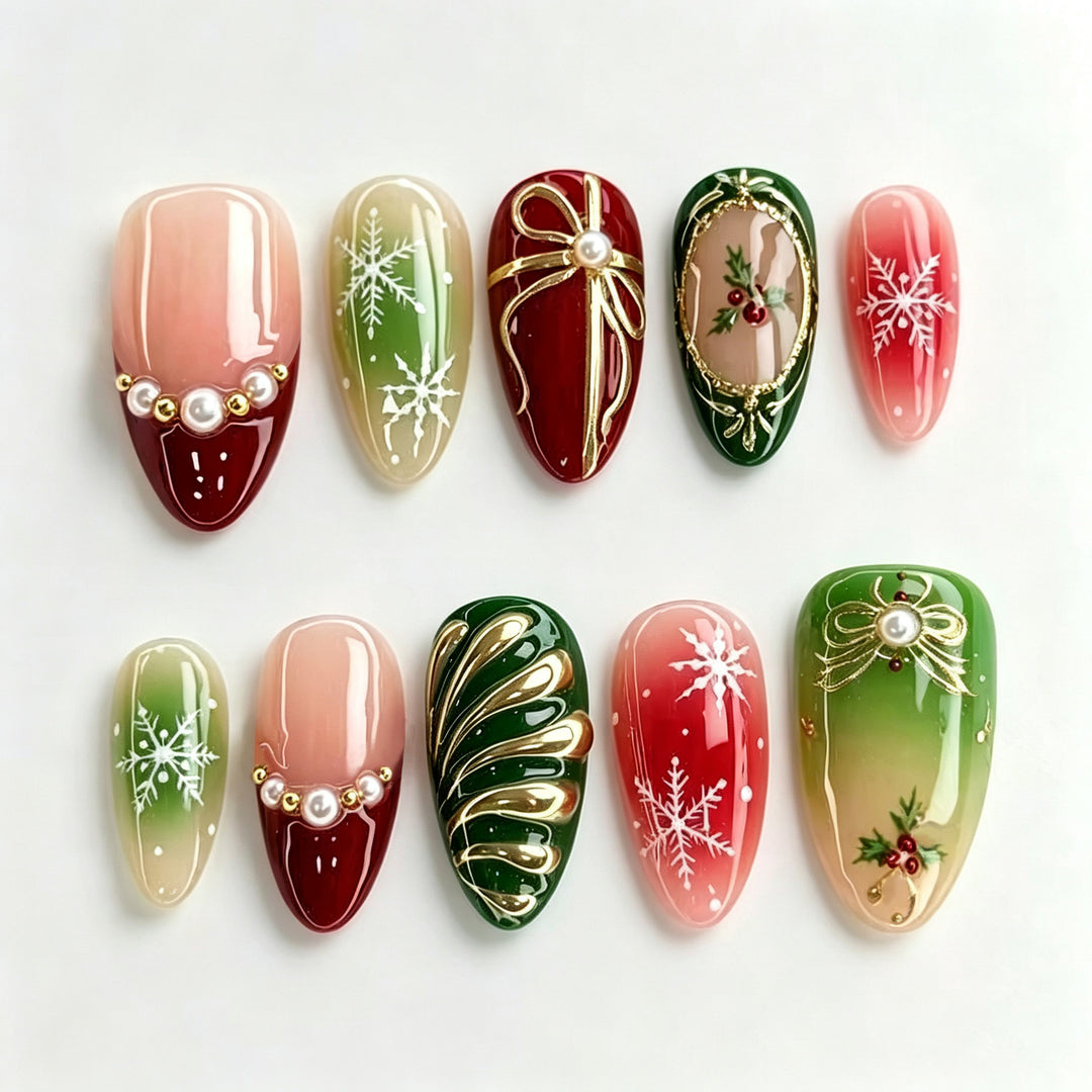 Festliches Feiertagsthema Press-On Nail Art Set Karnz 1790636400
