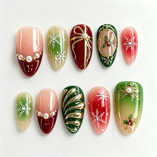 Festliches Feiertagsthema Press-On Nail Art Set Karnz 1790636400