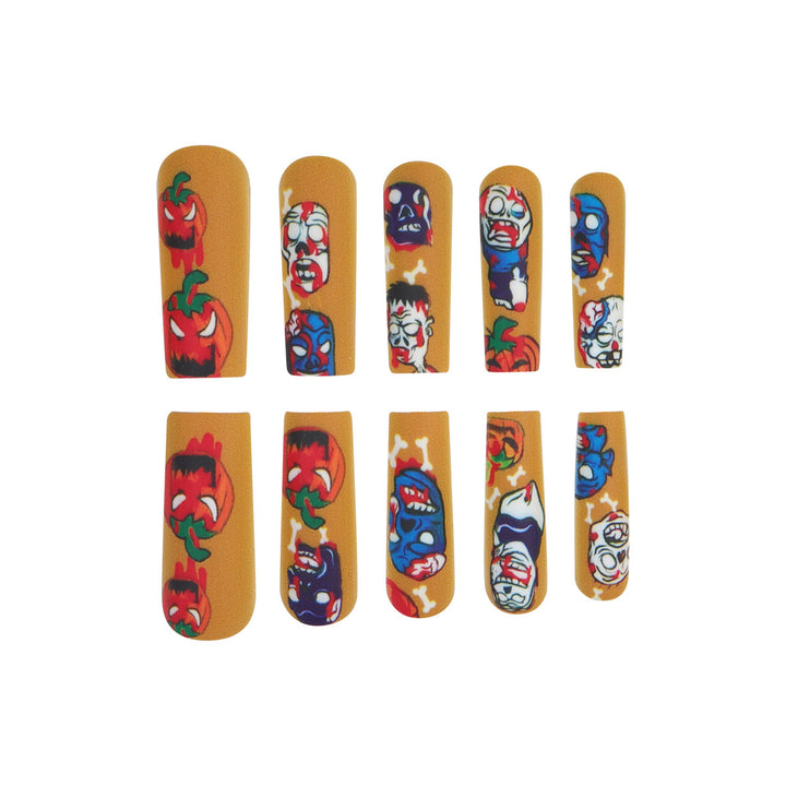 Künstlerische Zombie-Themen Press-On Nagelkunst Karnz