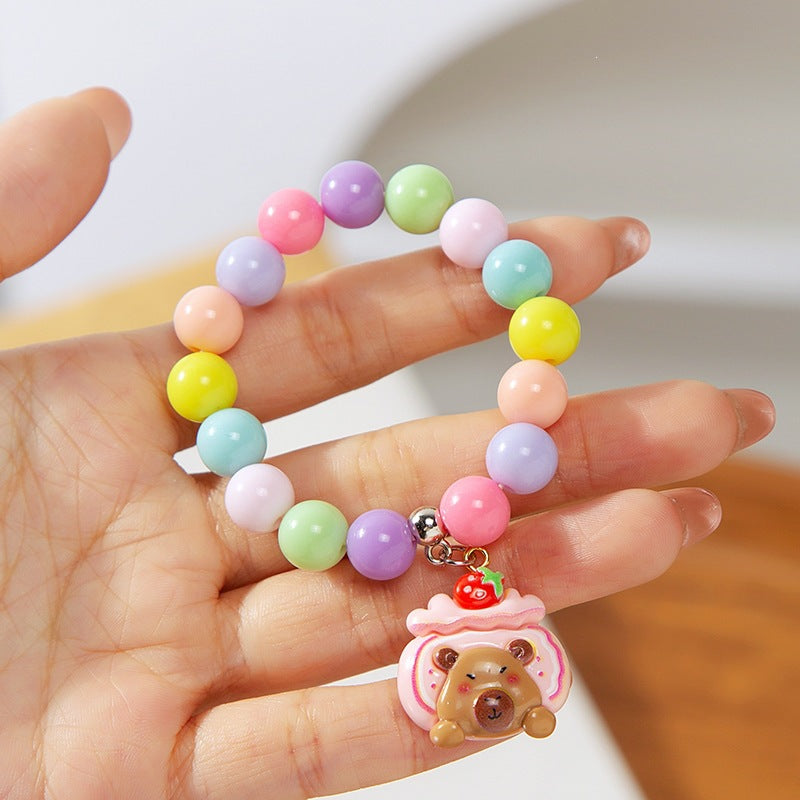 Buntes Kinderarmband mit Bearbeitetem Anhänger Karnz