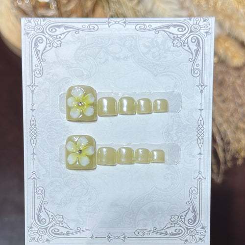 Blumenmuster Dekorative Press-On Nagelset Karnz