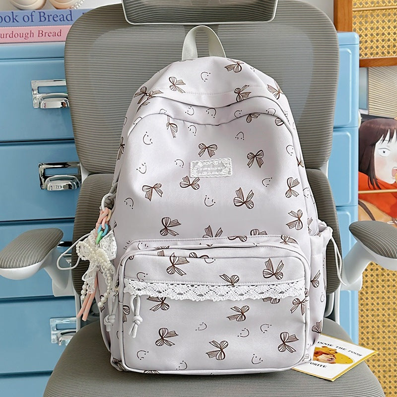 Feminine Schleifenmuster Casual Rucksack Karnz