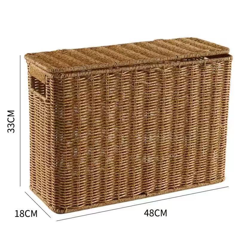 Damen Multifunktionaler Rattankorb mit Deckel Karnz