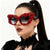 Damen Statement-Sonnenbrille mit extravaganten Verzierungen Karnz