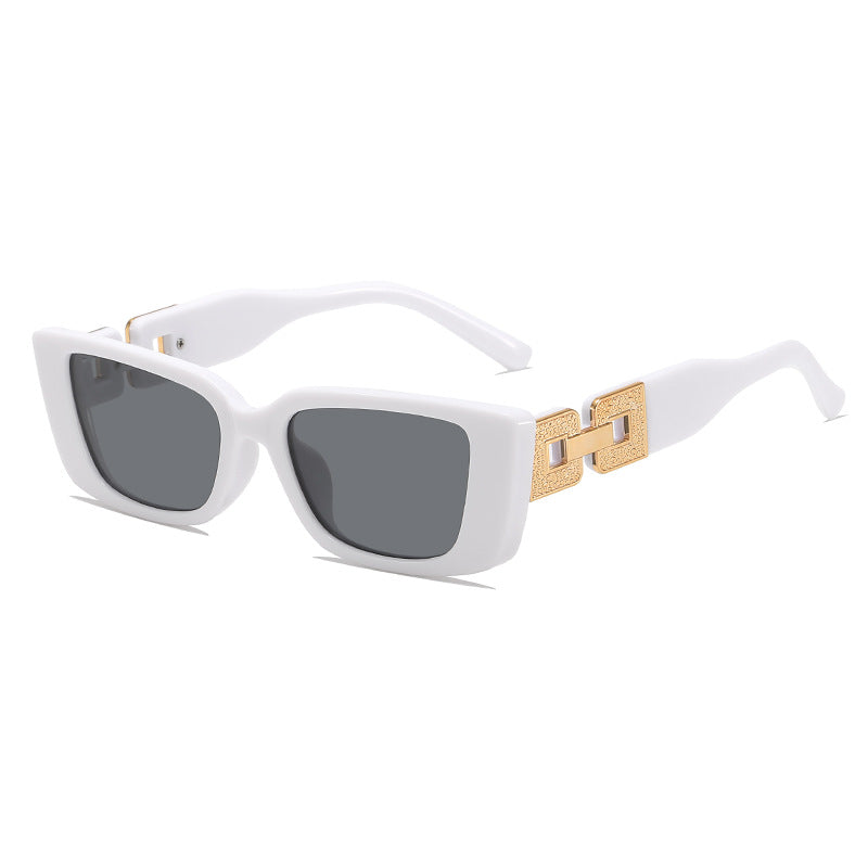 Übergroße quadratische Sonnenbrille mit glamourösem Akzent Karnz