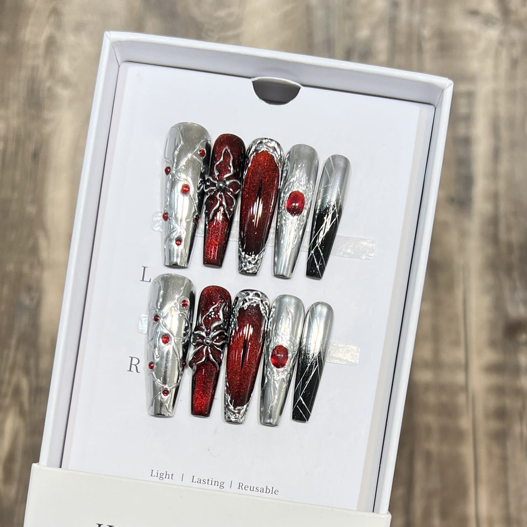 Wiederverwendbares Press-On Nagelset Karnz