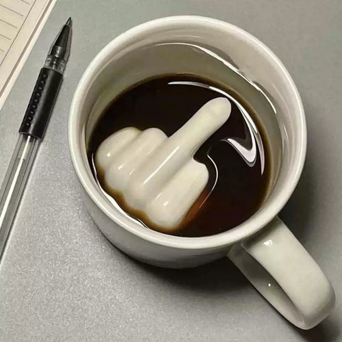 Mittelfinger Keramiktasse