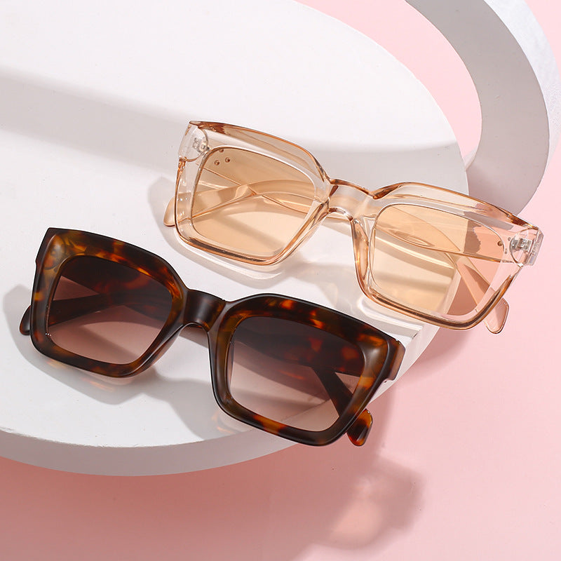 Damen modische quadratische Sonnenbrille mit elegantem, breitem Rahmen Karnz