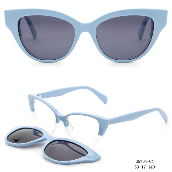 Damen Cat-Eye Sonnenbrille mit abnehmbaren Gläsern Karnz