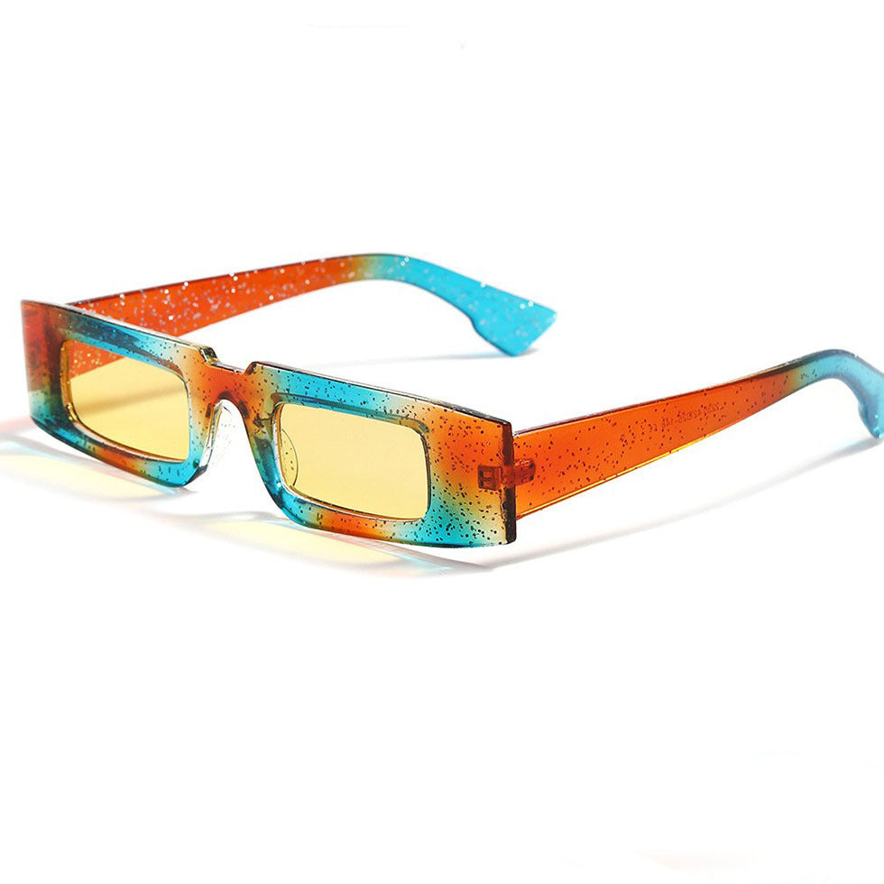 Damen modische geometrische Sonnenbrille mit transparentem Rahmen und polarisierenden Gläsern Karnz