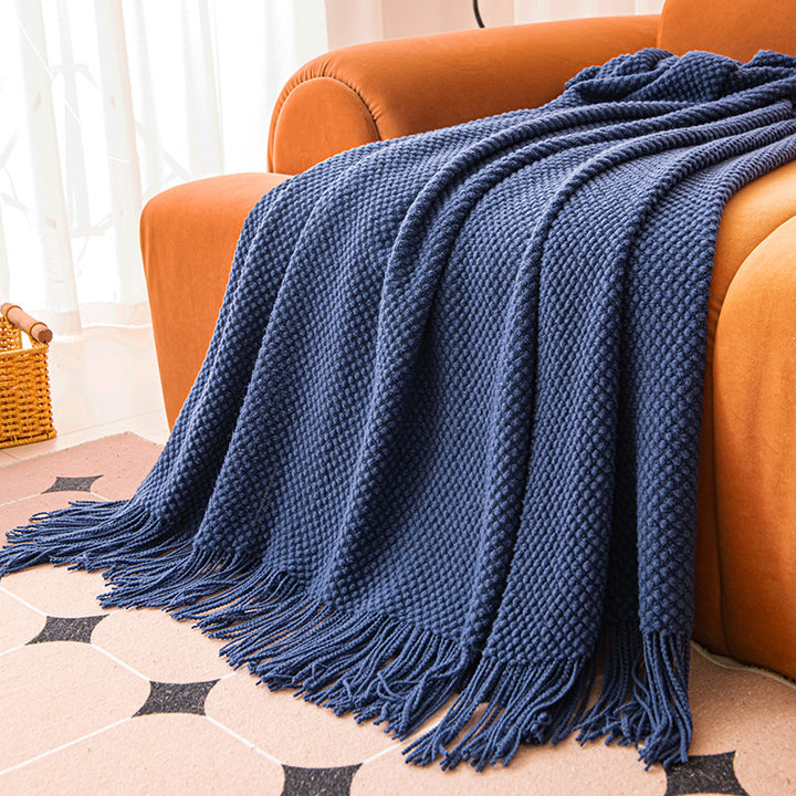 Gemütliche gestrickte Decke