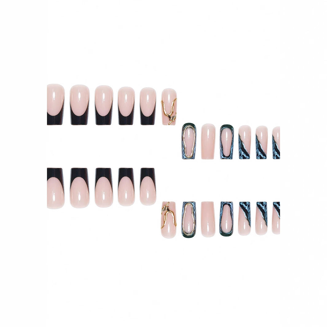 Designer Geometrische Press-On Nagelkunst Karnz