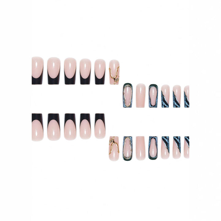 Designer Geometrische Press-On Nagelkunst Karnz
