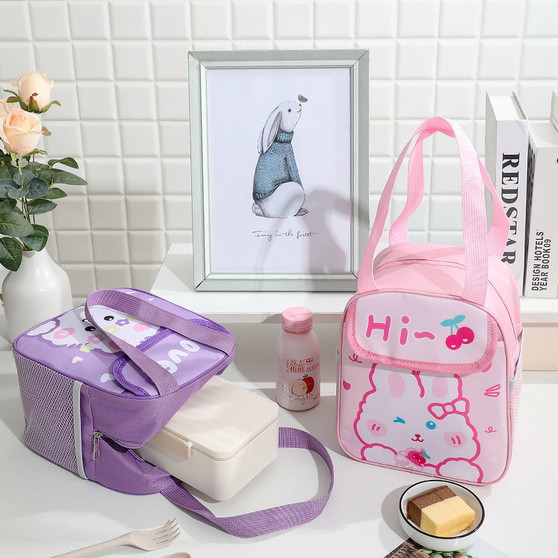 Isolierte süße Kaninchen-Themen Lunch Tasche Karnz