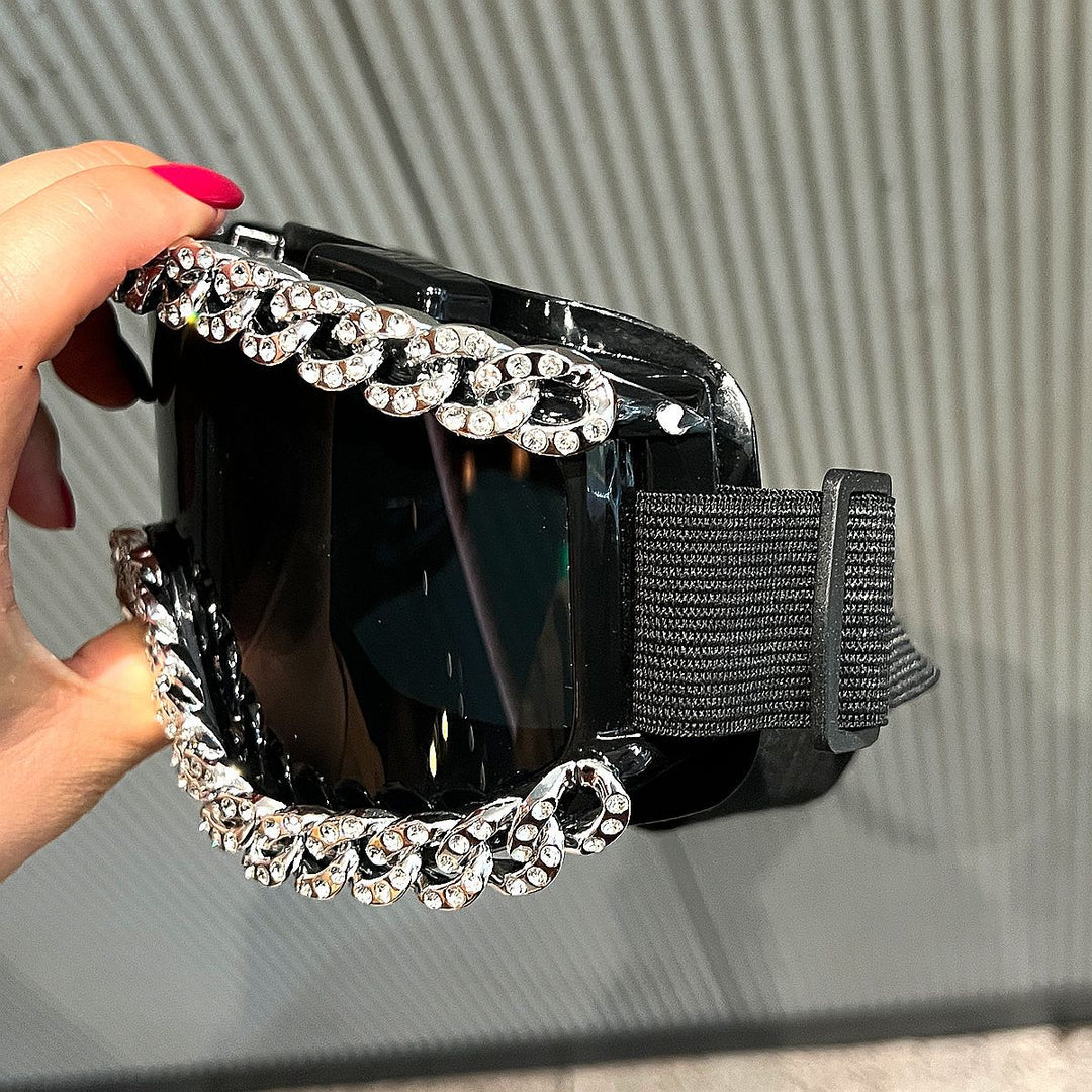 Damen modische Skibrille mit strassverziertem Rahmen Karnz