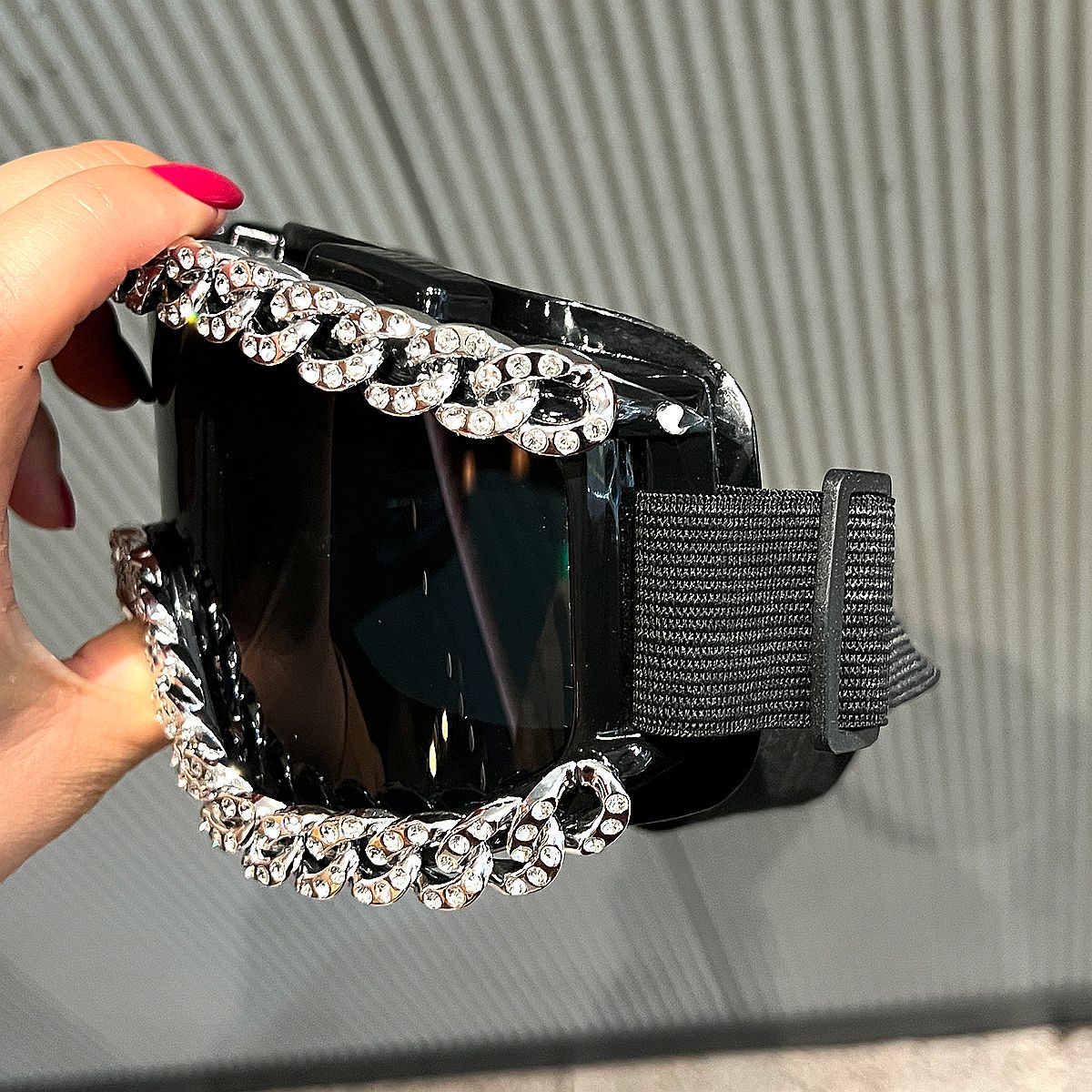 Damen modische Skibrille mit strassverziertem Rahmen Karnz