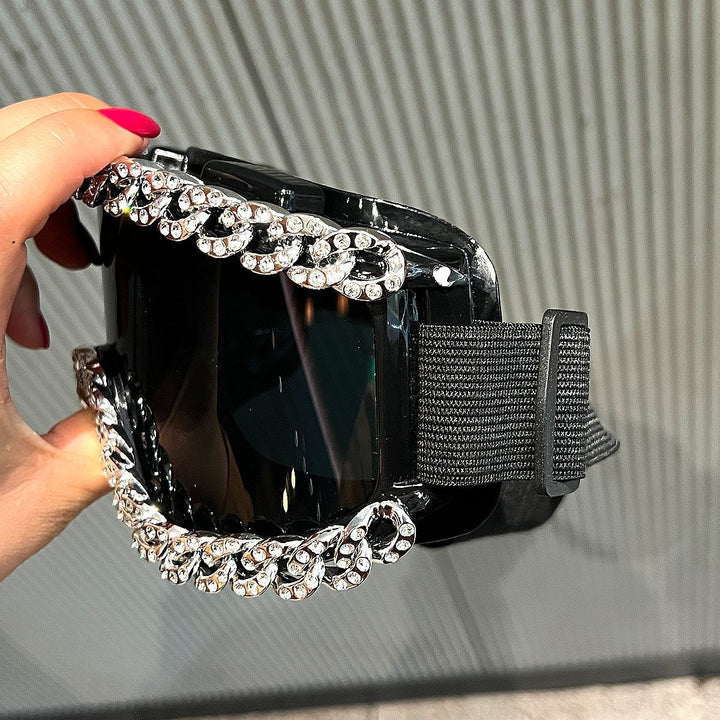 Damen modische Skibrille mit strassverziertem Rahmen Karnz