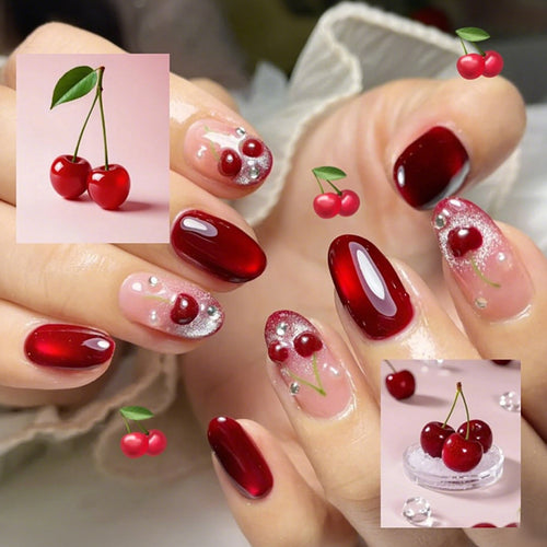 Glitzerndes dekoratives Press-On-Nagelset Karnz