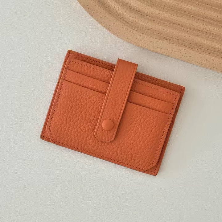 Premium Leder Snapverschluss Kartenhalter Karnz