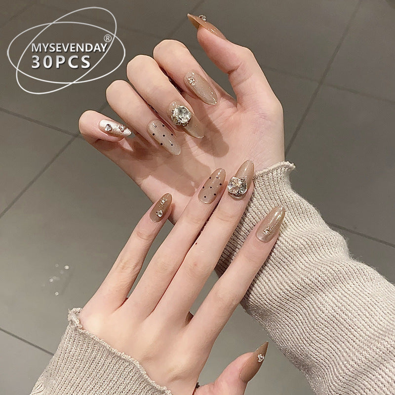 Elegantes Stiletto Press-On-Nagelset mit Kristallakzenten Karnz