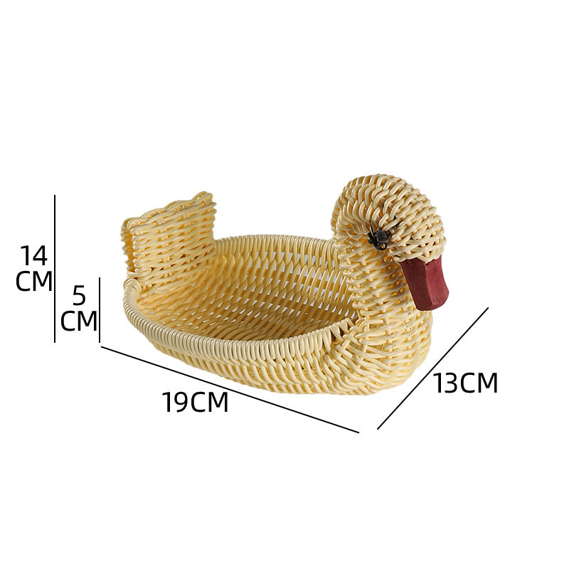 Unisex Geflochtener Dekorationskorb in Entenform Karnz