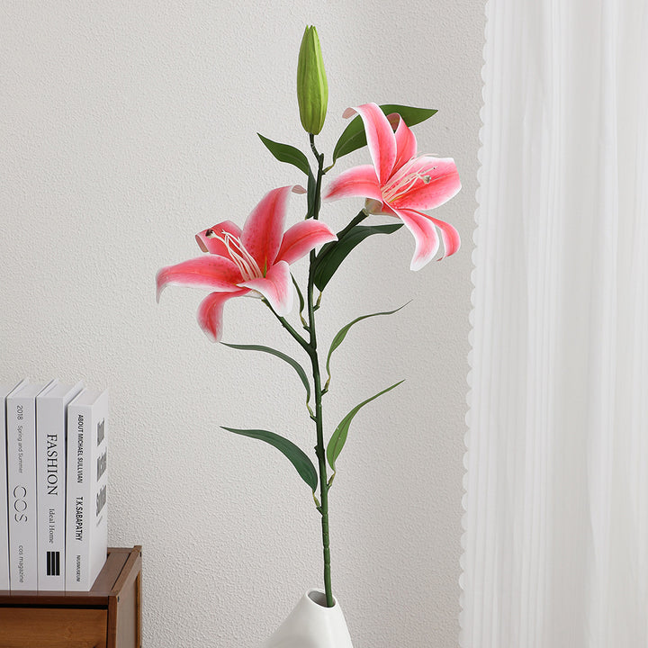 Künstlicher Lilienstängel mit naturgetreuen Blüten Karnz