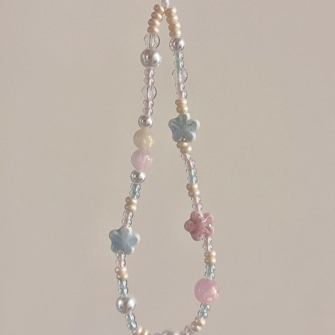 Blumen-inspiriertes Perlen-Handy-Lanyard Karnz
