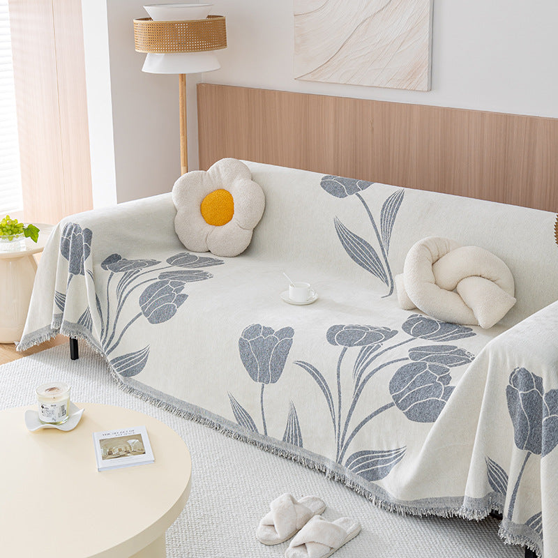Jacquard Gewebte Fransen Sofadecke mit Cartoon-Bären-Motiv
