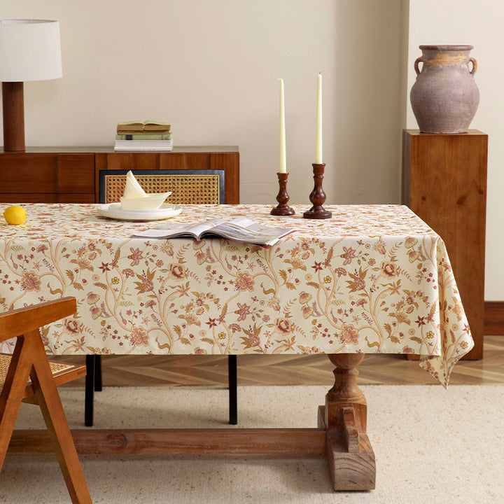 Beschichtete Tischdecke im Vintage-Blumenmuster aus Baumwollmischung Karnz