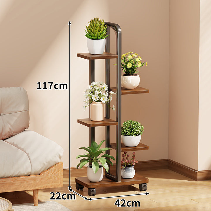 Rollendes vertikales Pflanzendisplay-Regal mit Bogengriff