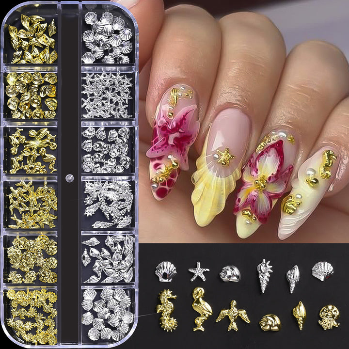 3D vom Meer inspirierte Nagelkunst Charms