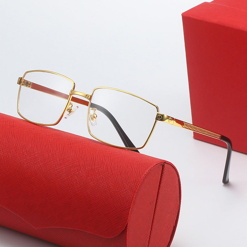 Damen modische quadratische Sonnenbrille mit elegantem Metallrahmen Karnz