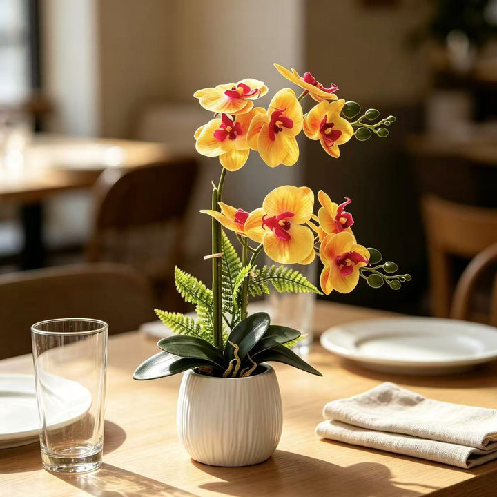 Faux Orchideenpflanzenarrangement für die Wohnkultur