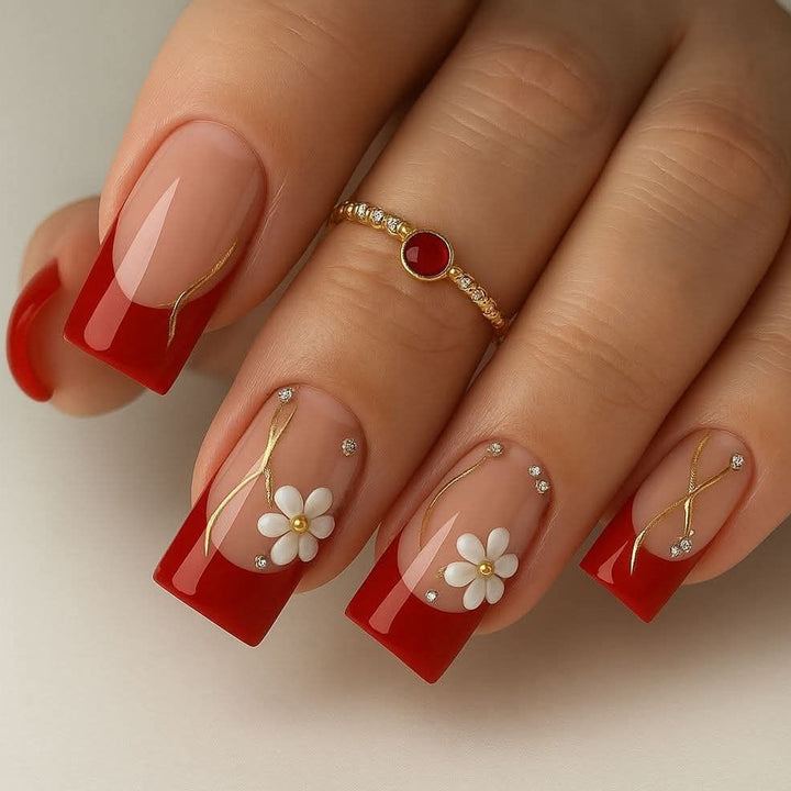 Dekorative florale Nagelkunstverlängerungen Karnz 1789713556