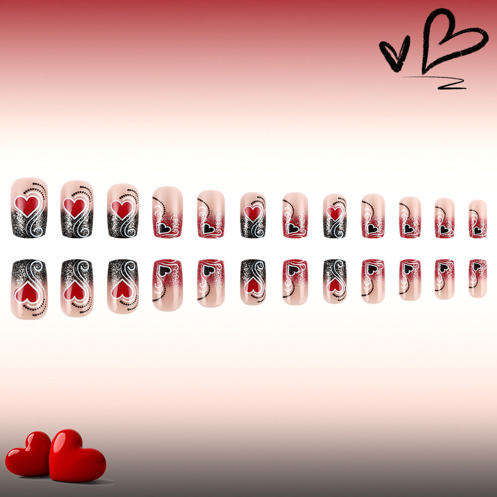 Herz-verzierte glamouröse Nagelkunst-Set Karnz