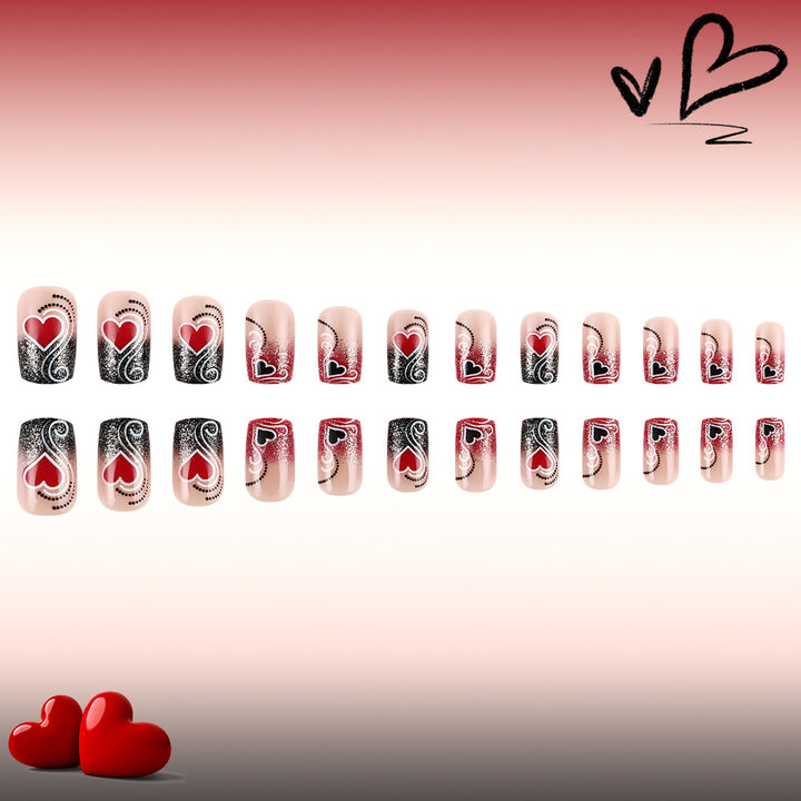 Herz-verzierte glamouröse Nagelkunst-Set Karnz
