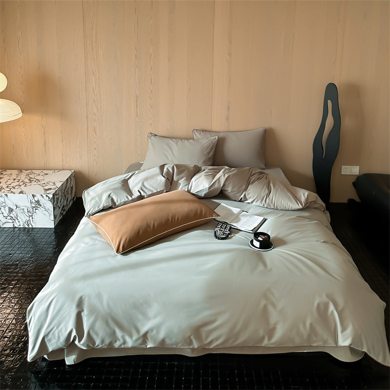 Satin-Bettwäsche-Garnitur mit atmungsaktivem Baumwollmix und Soft-Touch-Finish