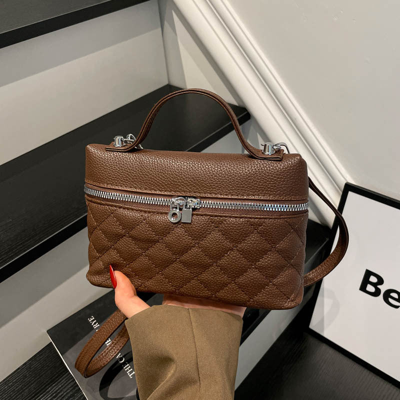 Gepolsterte Leder Umhängetasche