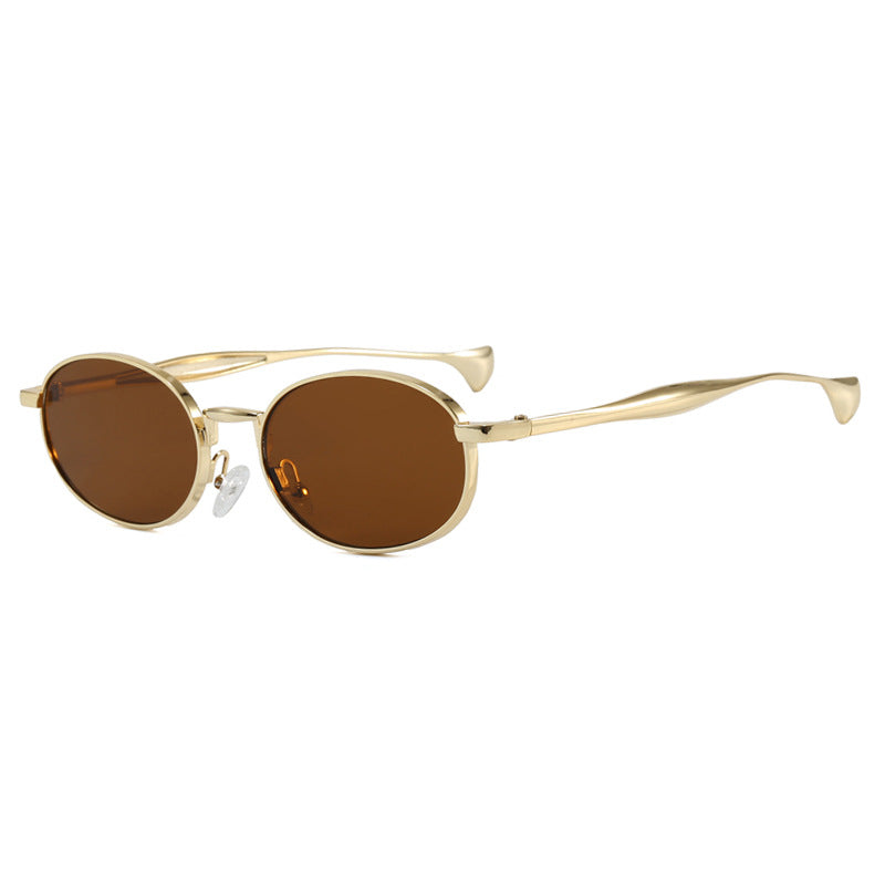 Damen robuste runde Sonnenbrille mit verspiegelten Gläsern Karnz