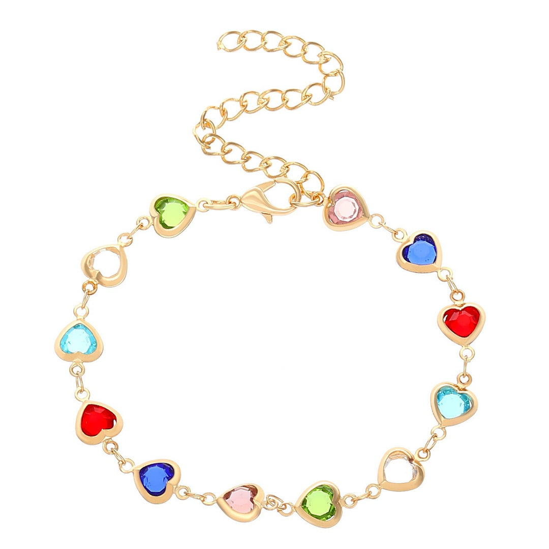 Herzförmiger Edelstein Charm-Armband Karnz
