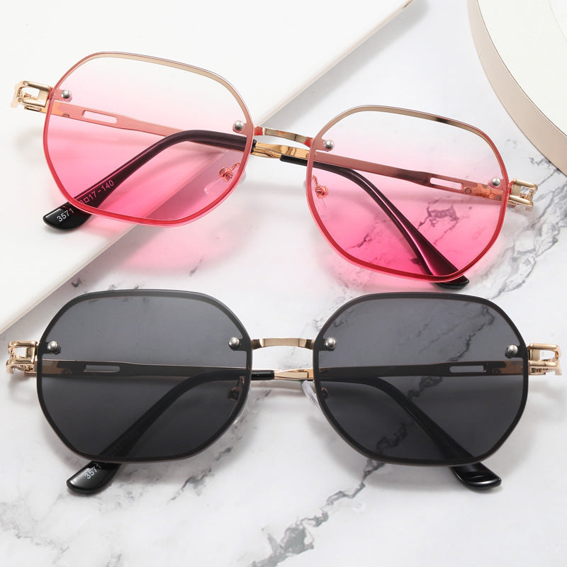 Damen Designer-Sonnenbrille im modernen Achteck-Design Karnz