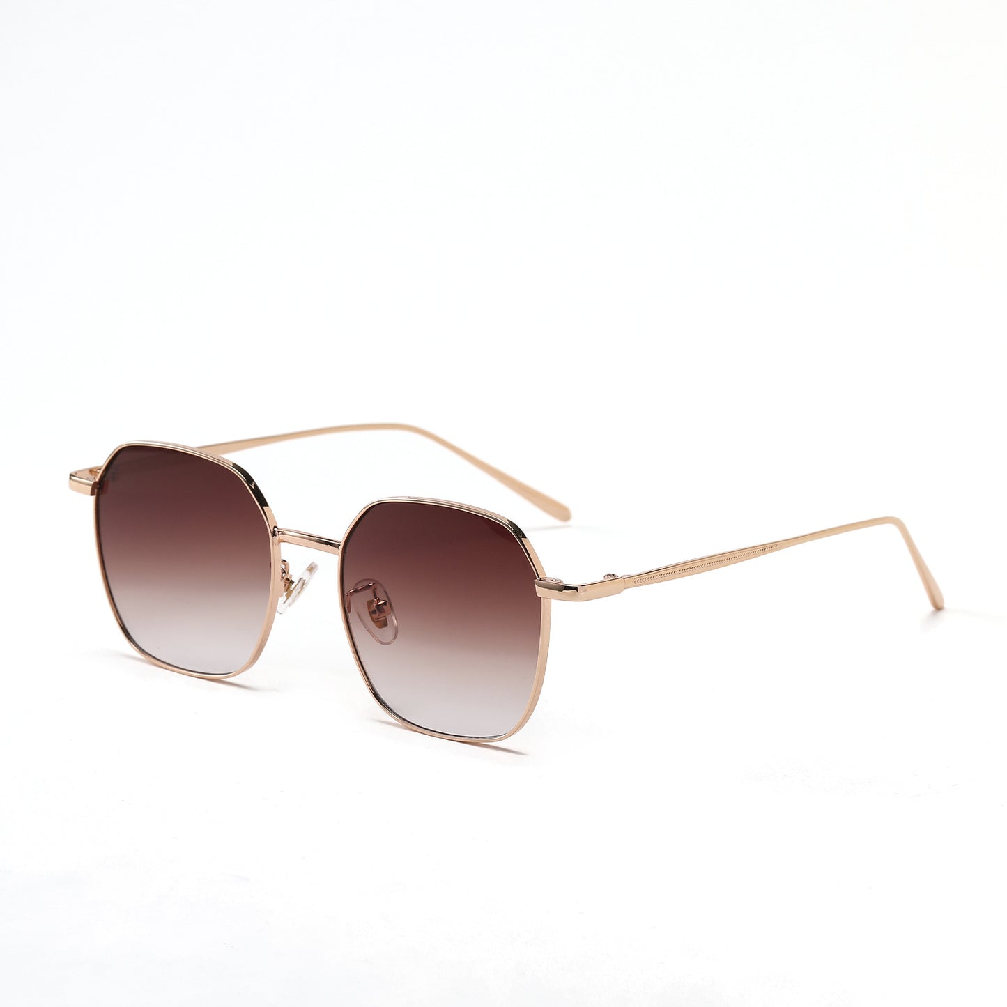 Damen geometrische Sonnenbrille mit modernem Metallrahmen Karnz
