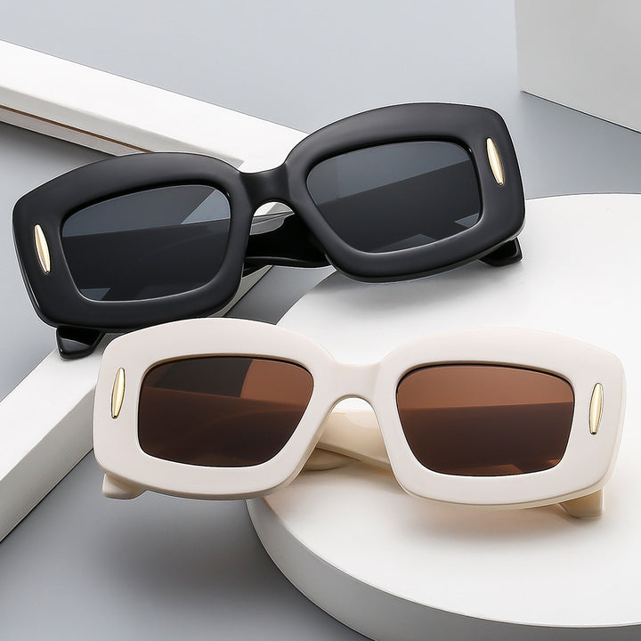 Damen Modische quadratische Sonnenbrille mit trendigem Rahmen Karnz