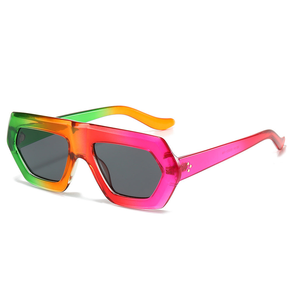 Damen modische optische Brille im extravaganten Hexagon-Design Karnz