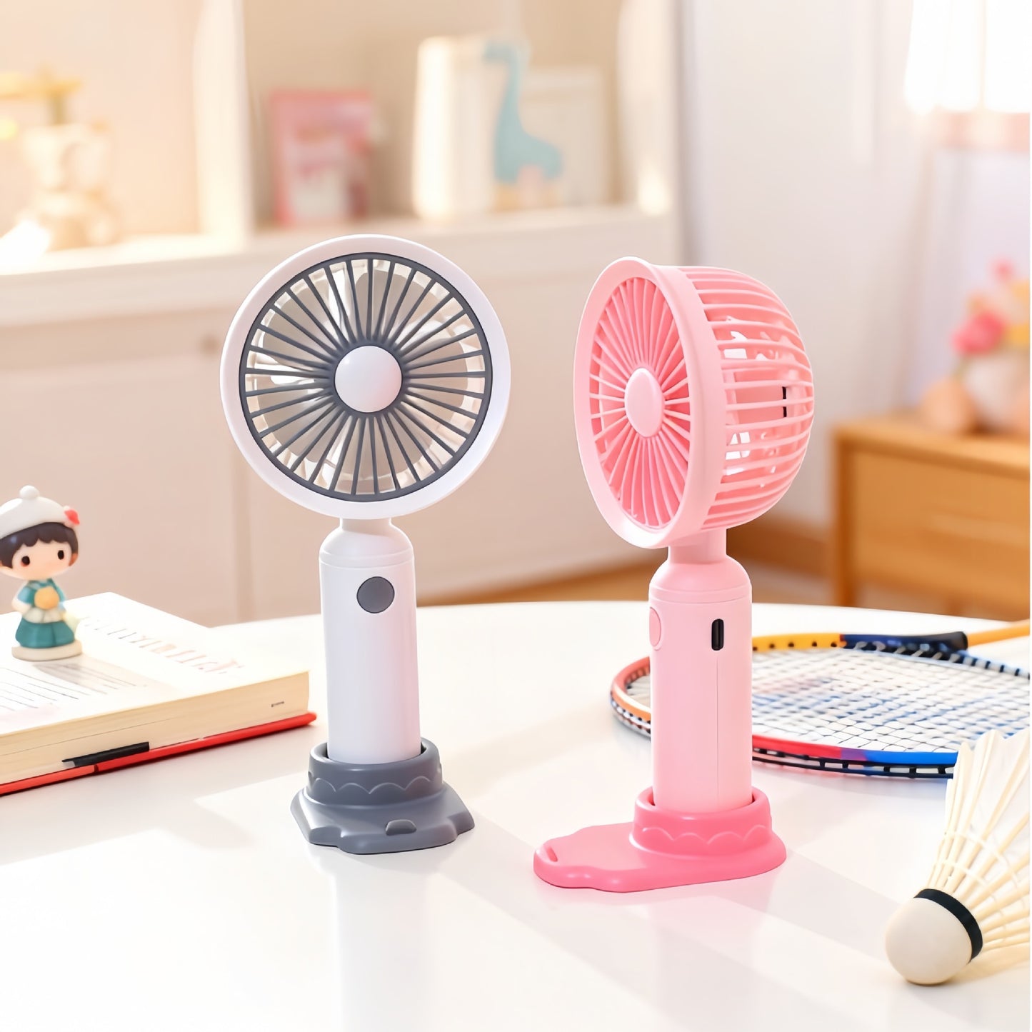 Damen Tragbarer Handventilator mit USB-Ladefunktion und flexiblem Stand Karnz
